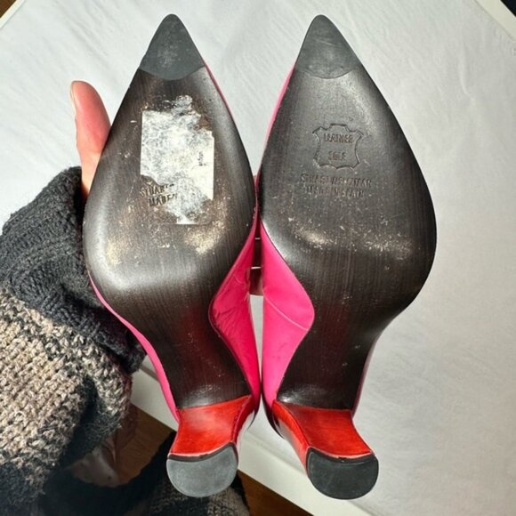 Stuart Weitzman Pink ; Red Patent Leather Pumps Size 6 - Picture 14 of 15